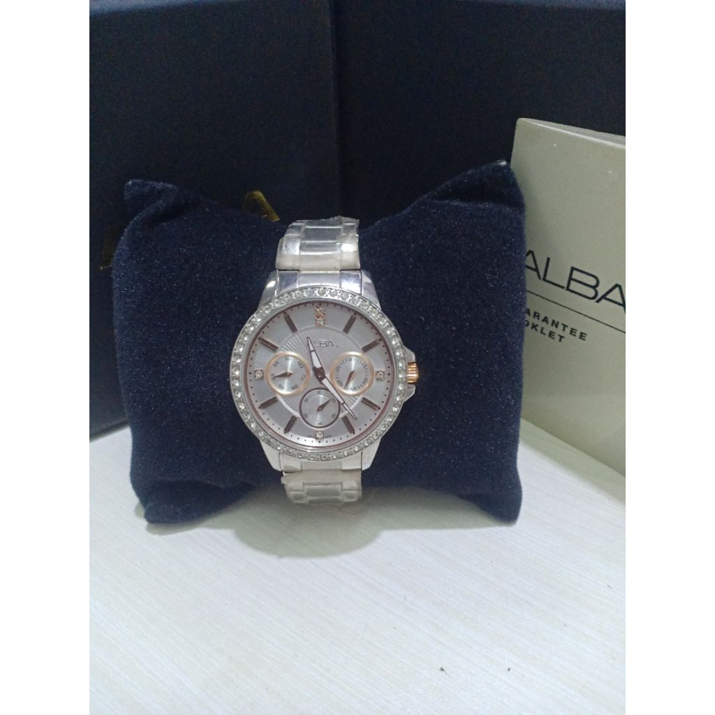 JAM TANGAN WANITA ALBA AP6165X1 ORIGINAL BERGARANSI RESMI 1 TAHUN RANTAI STAINLESS STEEL WATER RESIS