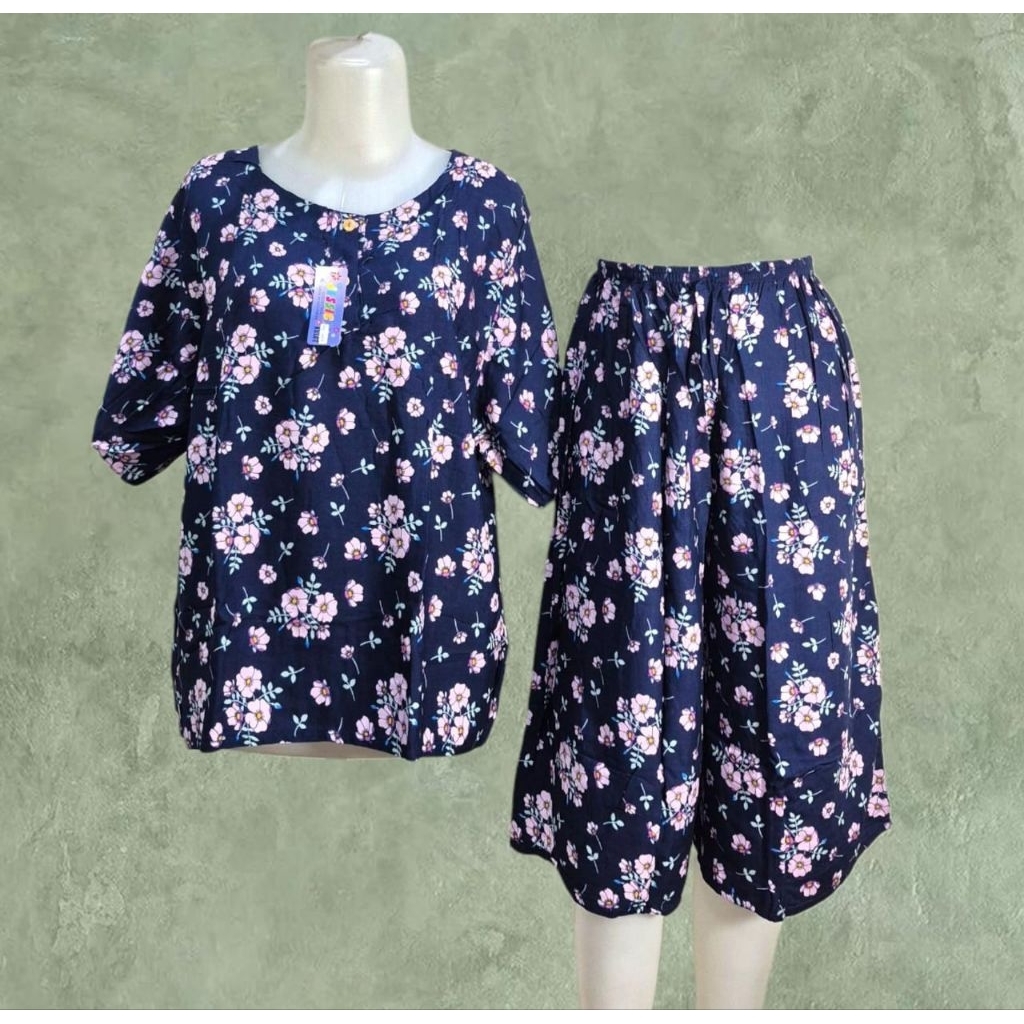 Setelan batik Rayon Premium Kulot JUMBO ld 120-125