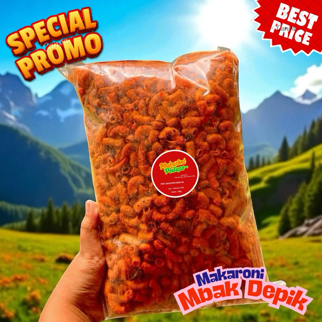 

Makaroni Pedas 1/4kg Bumbu Tabur Spesial Super Pedas Kriuk untuk Teman Nongkrong Nonton atau Belajar