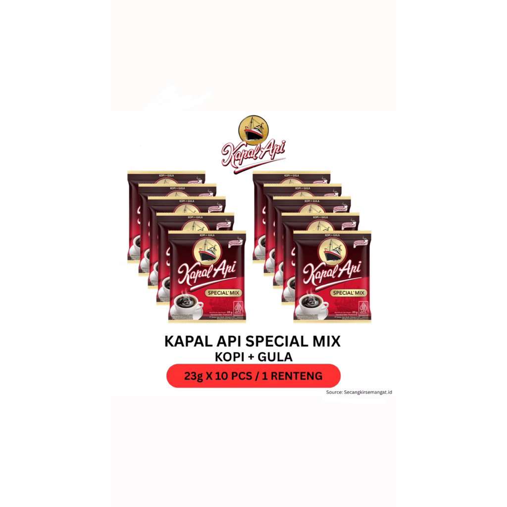 

KOPI KAPAL API SPECIAL MIX 23gr x 10 pcs/ 1 RENTENG - KOPI dan GULA