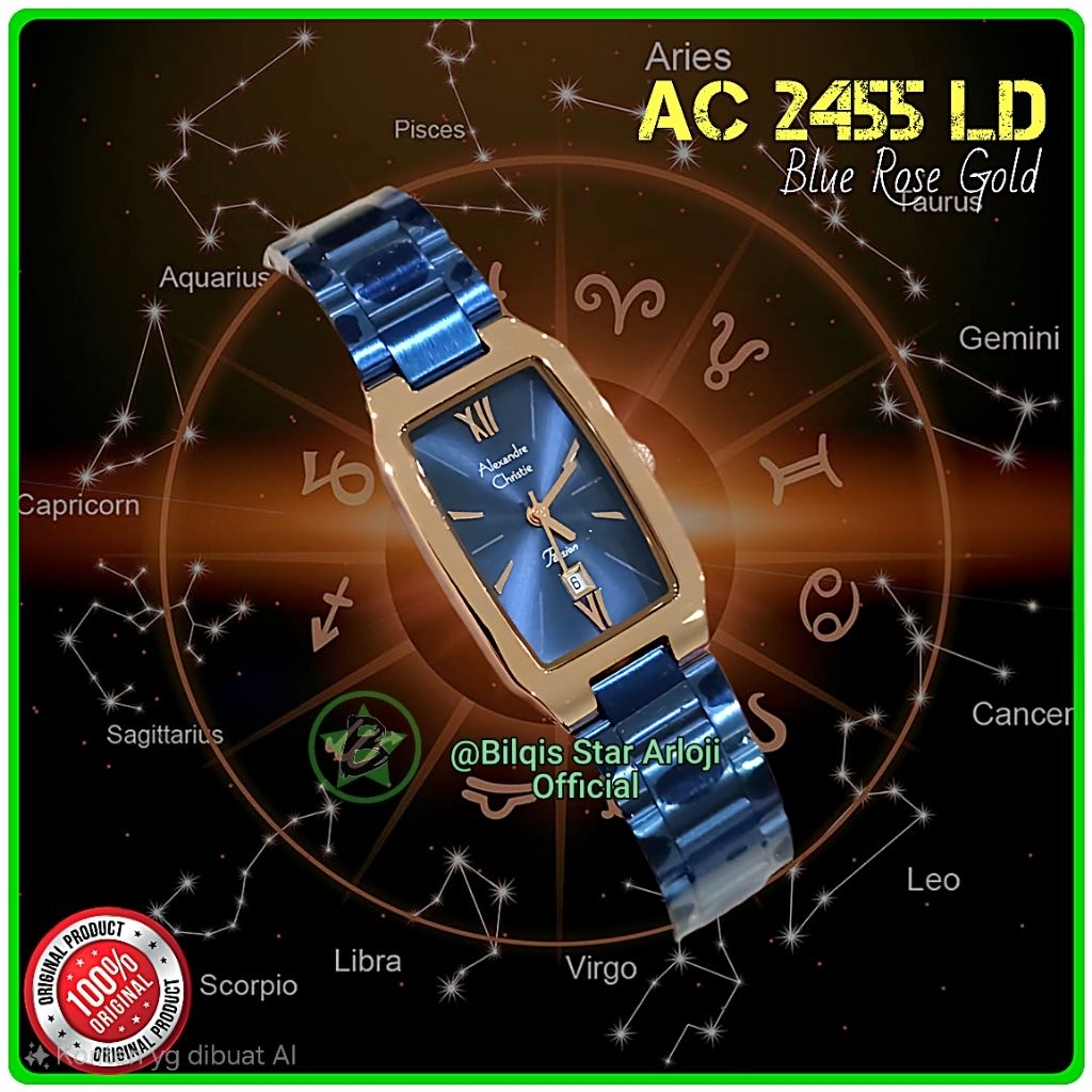 Alexandre Christie Wanita Kotak Ac 2455 Mini Tali Rantai Original