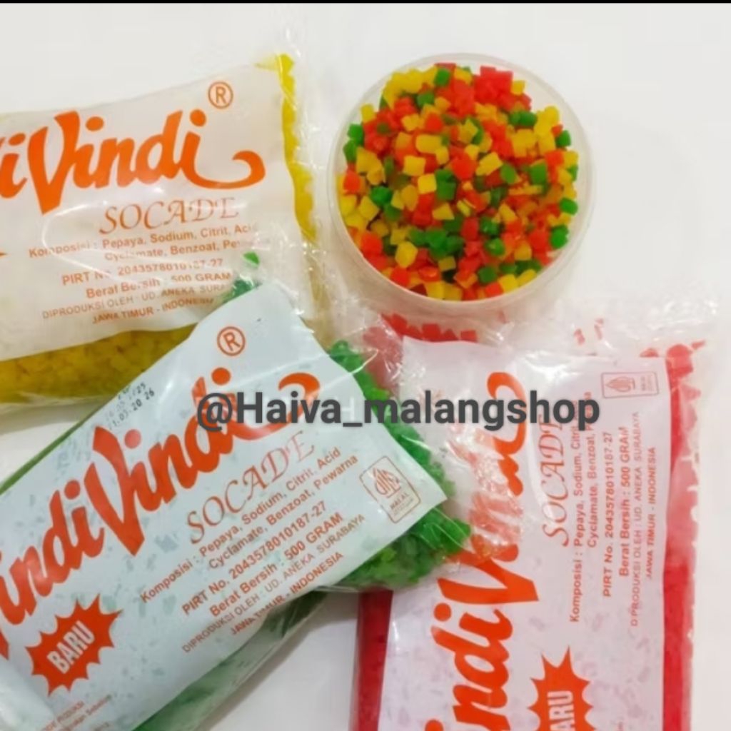 

Vindi Vindi Socade - Vindi Sukade - Topping Roti - Topping Bolu- Vindi Mix Color 50gr
