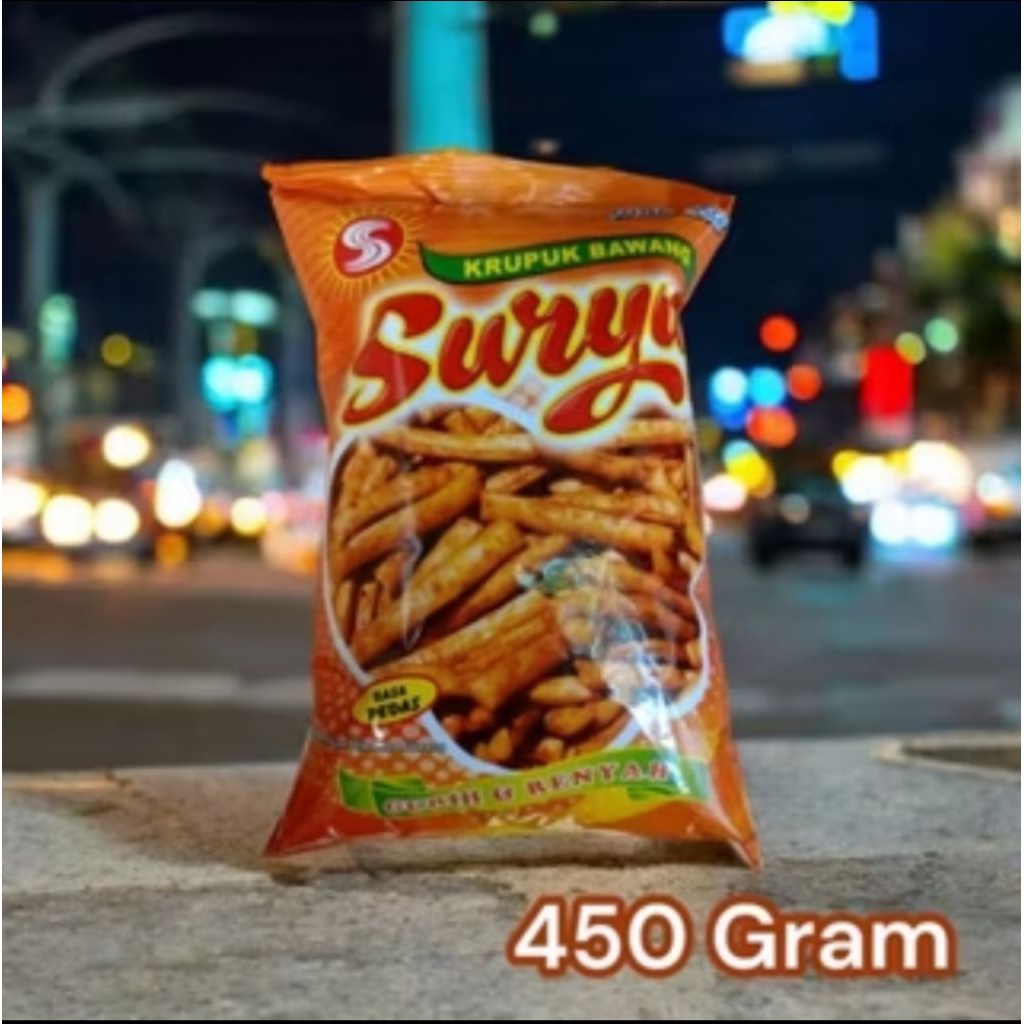 

Kerupuk Bawang Pedas SURYA isi 450 Gram