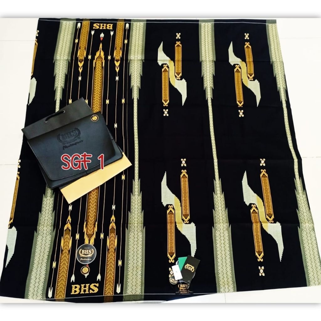 Sarung BHS Masterpiece SGF Gold New Motif Premium Mercerized Songket Timbul Jahitan Tengah ATBM Limi