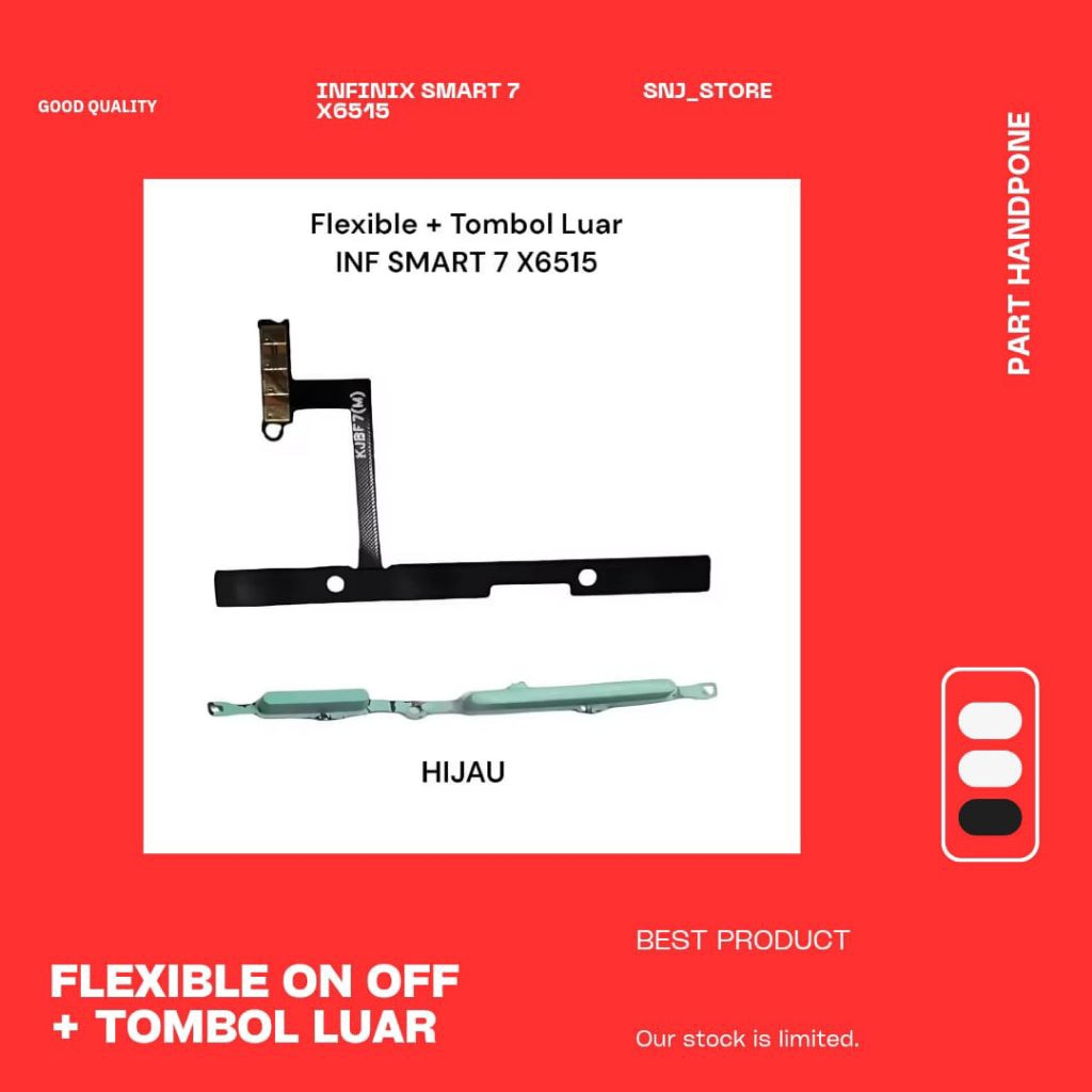 Infinix Smart 7 X6515 Flexible On Off Volume + Tombol Luar Infinix X6515 Infinix Smart 7