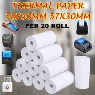

Thermal [20Roll] Paper Roll 57x30 58x30 Cetak Hitam Kertas Thermal (20Roll) Strip Ungu MurahKertas