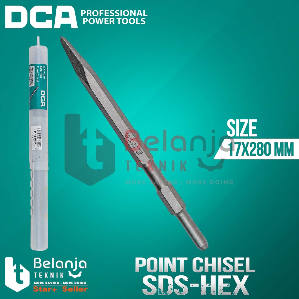 Point Chisel SDS Hex 17x280mm DCA Mata Bobok Chisel Lancip SDS Hex 17 x 280MM
