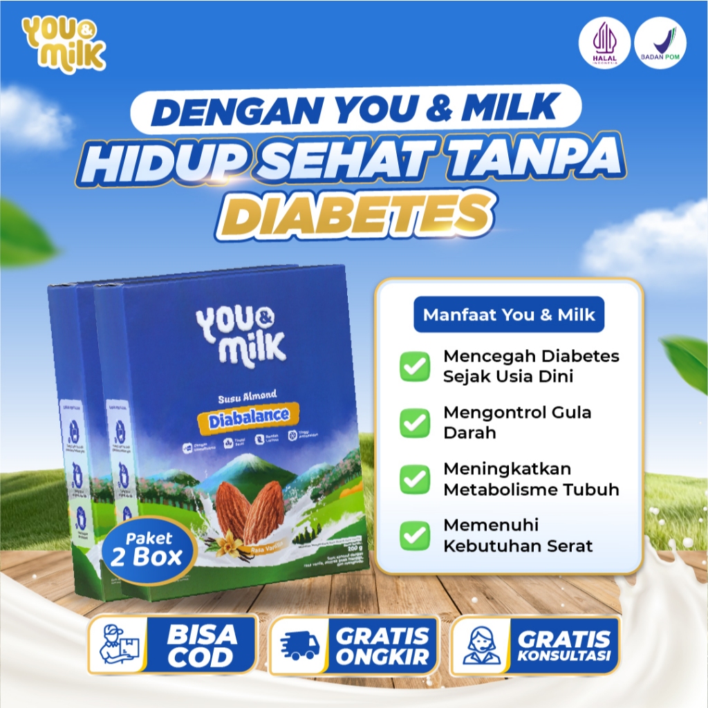 

YOU & MILK DIABALANCE 2 Box Susu Herbal Untuk Mencegah Diabetes Menjaga Kestabilan Gula Darah & Kesehatan Jantung