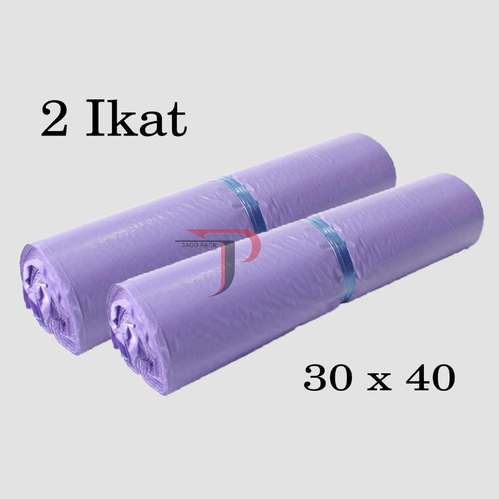

2 IKAT / 200 LEMBAR - Plastik Polymailer Warna Ungu 30 x 40 cm - packaging Kantong Amplop isi 100 pcs