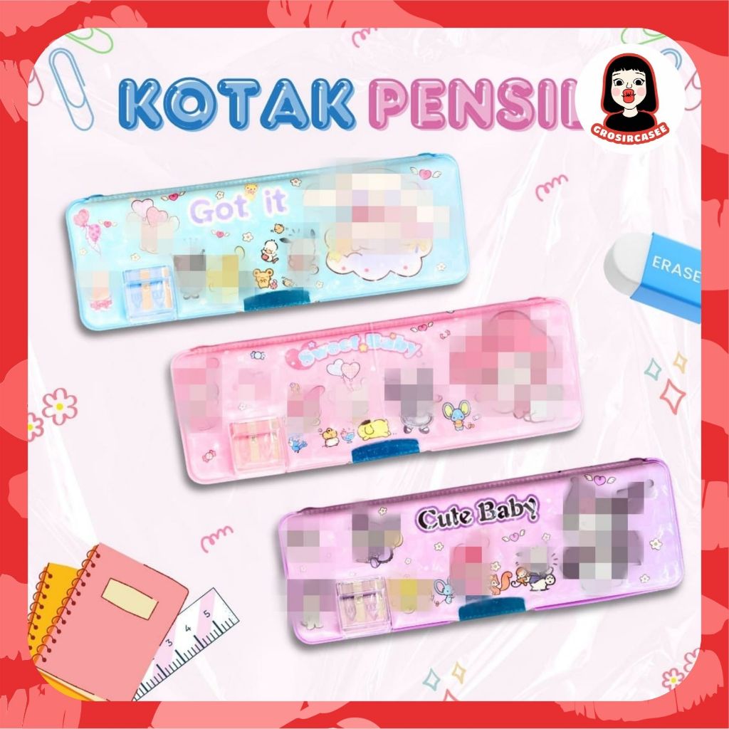 

[ATK] Tempat pensil karakter magnet 2 sisi / pencil case KARAKTER KARTUN LUCU (2)