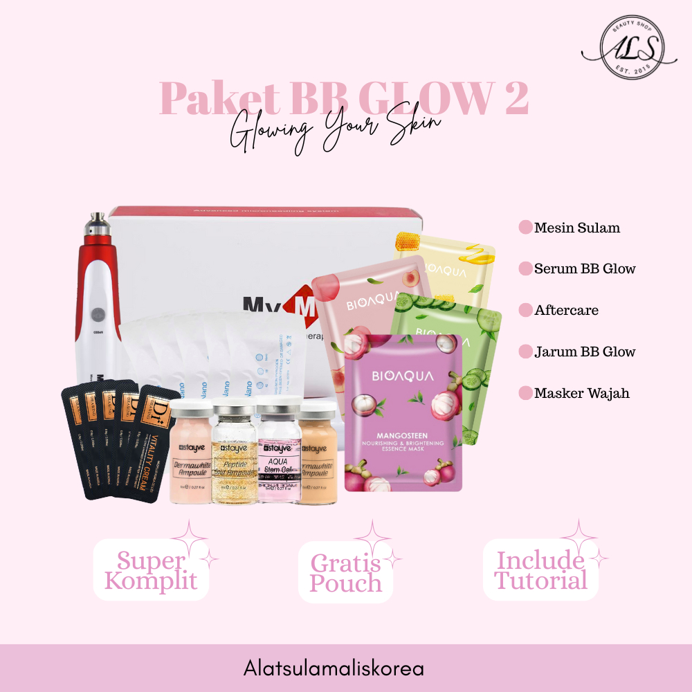 PAKET BBGLOW LENGKAP - Dermapen MYM / mesin dr pen sulam alis