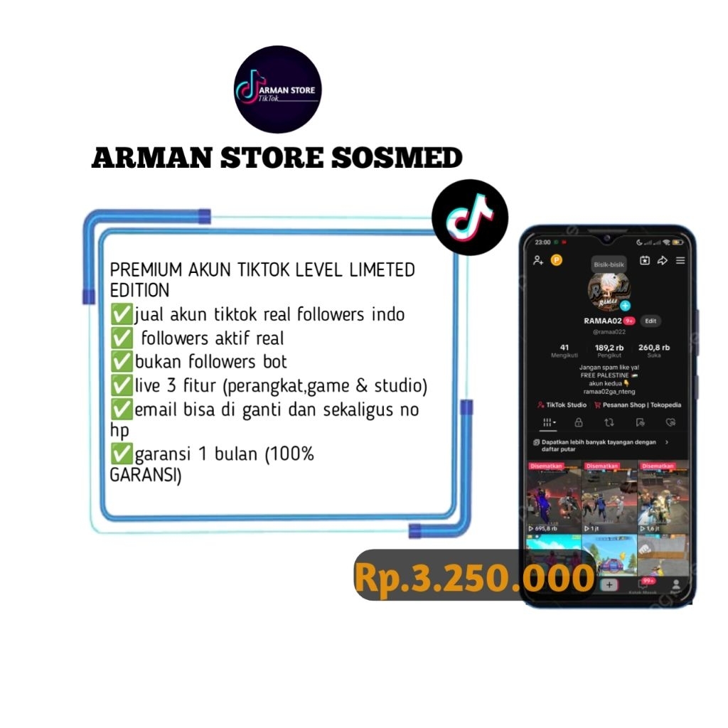 AKUN TIKTOK 100K FOLLOWERS REAL INDO