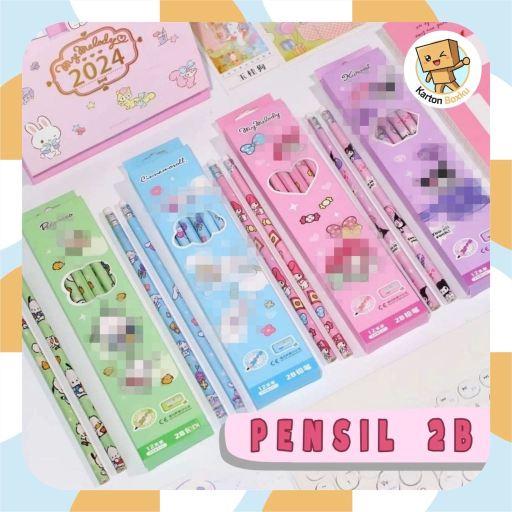 

Pensil 2B 12 pcs karakter kartun lucu fancy alat tulis sekolah hadiah kado hampers