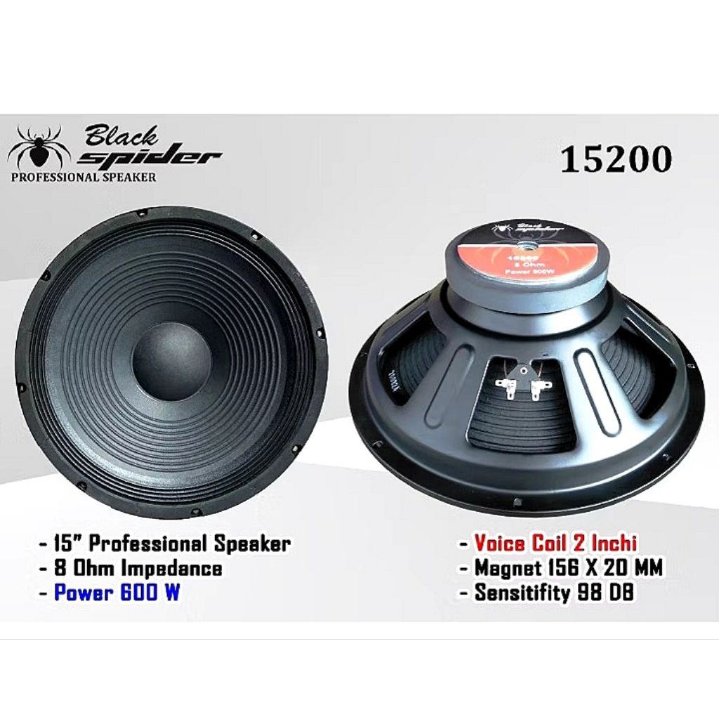 SPEAKER KOMPONEN BLACK SPIDER 15200