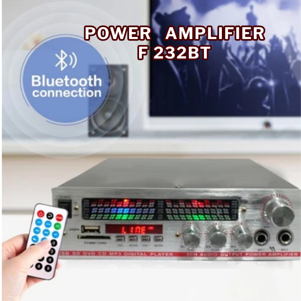 Amplifier Mini Bluetooth Amplifier BT-232 4-Channel Output / Amplifier Board Audio F 232BT