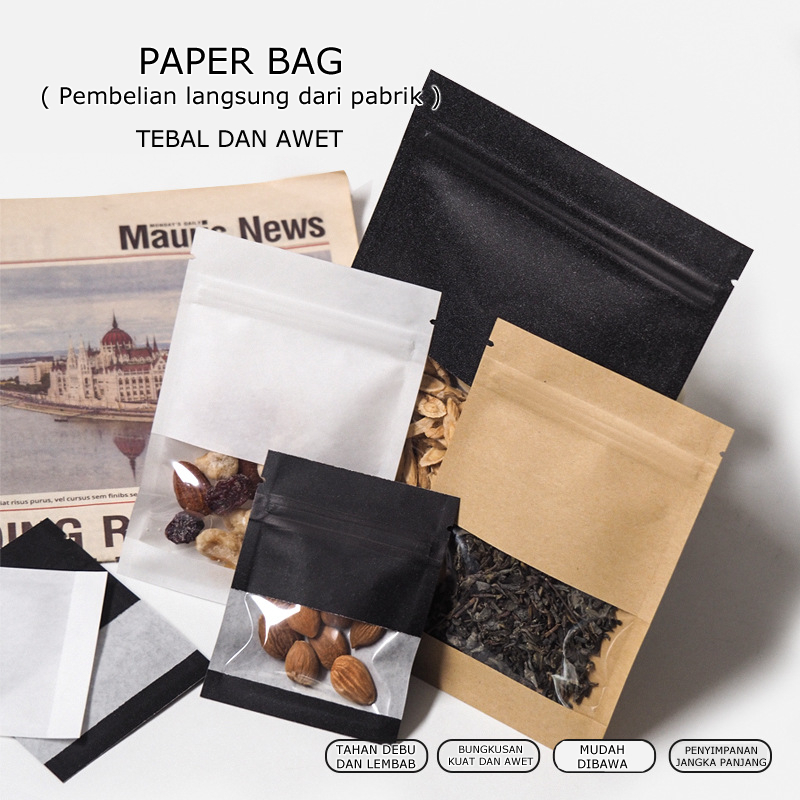 

Kemasan Makanan Kopi Kue Snack Segel Kuat Pouch Kraft Paper Hadiah Ultah Pembungkus Kemasan Hadiah Ultah