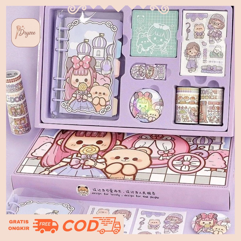 

Diary 1 Set Buku 6IN1 Jurnal Binder Aesthetic Buat Hadiah Ulang Tahun Edisi Dodo Girl Set TLD81