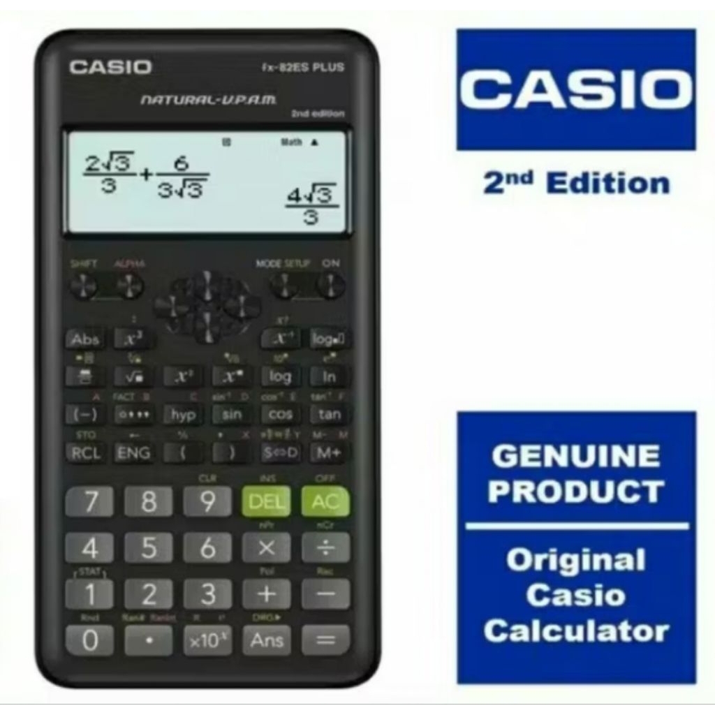 

CASIO FX-82ES PLUS CALCULATOR SCIENTIFIC / KALKULATOR SEKOLAH#ORIGINAL.