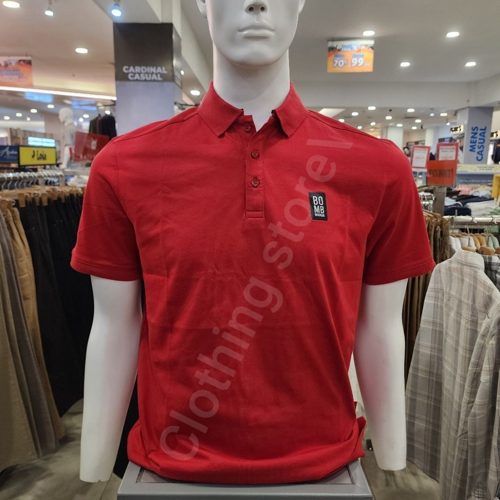 BOMBBOOGIE ORIGINAL kaos wangky pria lengan pendek merah 12E29B4RD