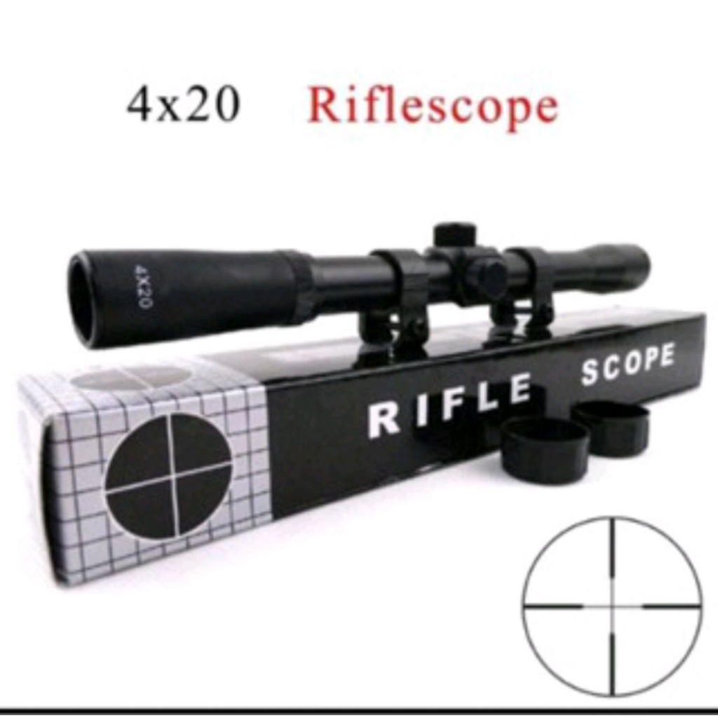 Rifle Scop 4x20 Teropong Teleskop teropong Bushnell basnel 4x20 Bisa Siang dan Malam Anti Getar