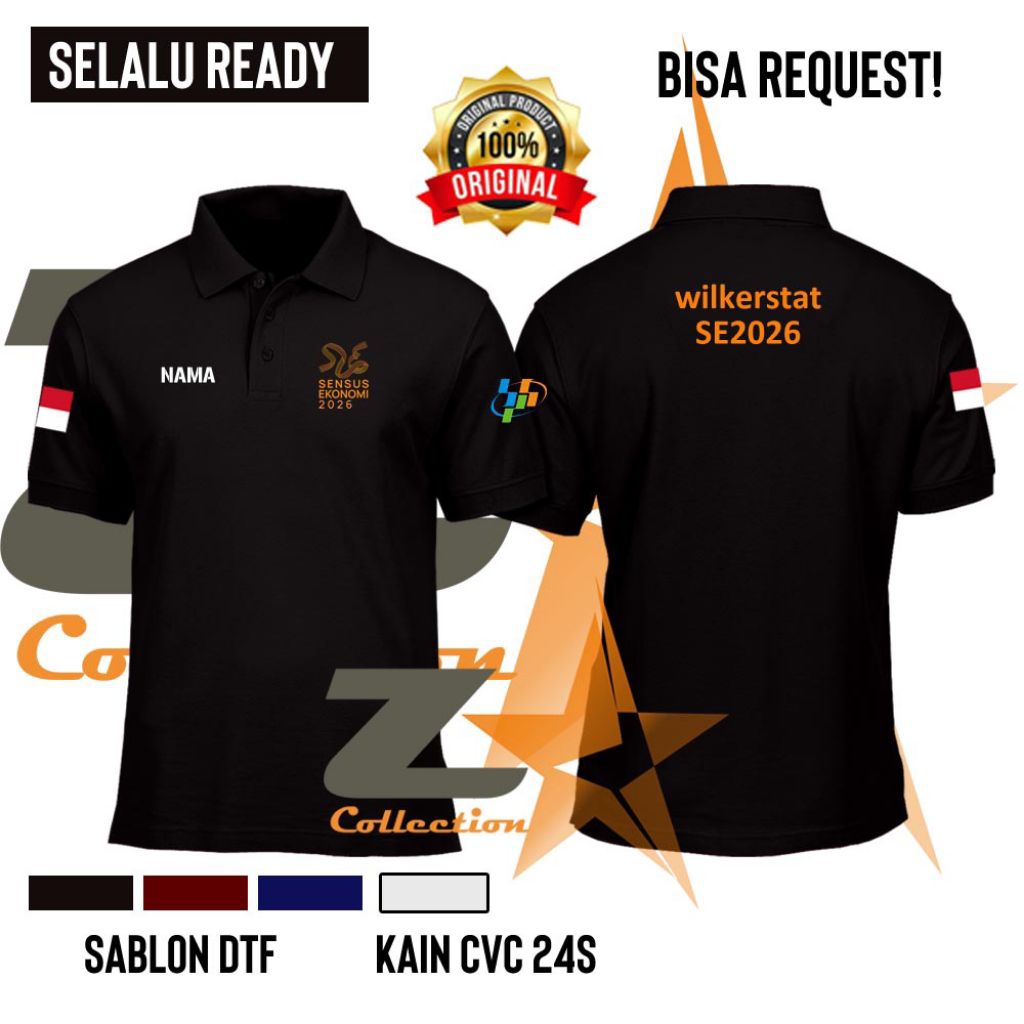 Kaos Polo BPS Se / Kaos Wangki BPS Sensus Ekonomi / Kaos Kerah Bps Sensus Ekonomi / baju atasan pria