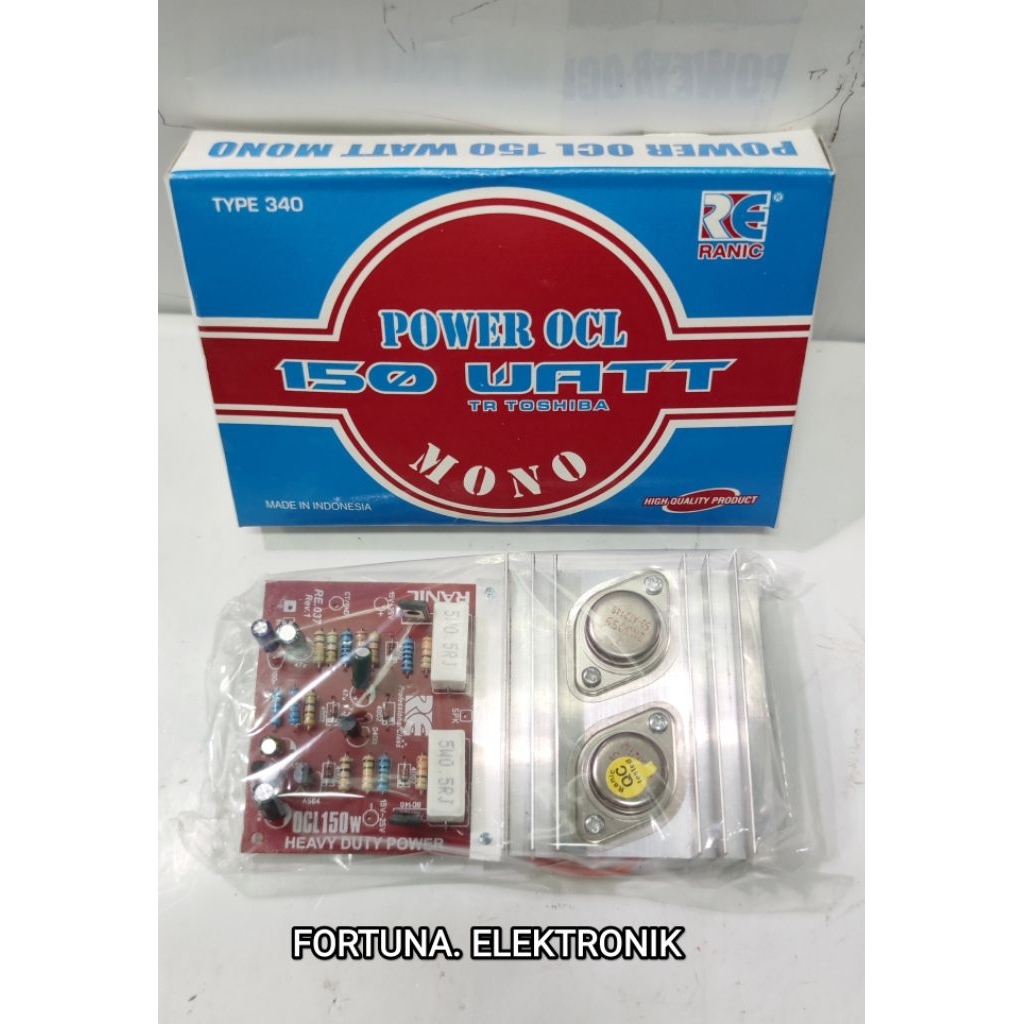 RANIC KIT POWER OCL MONO 150WATT(340 )JENGKOL TOSHIBA 2N3055-MJ2955