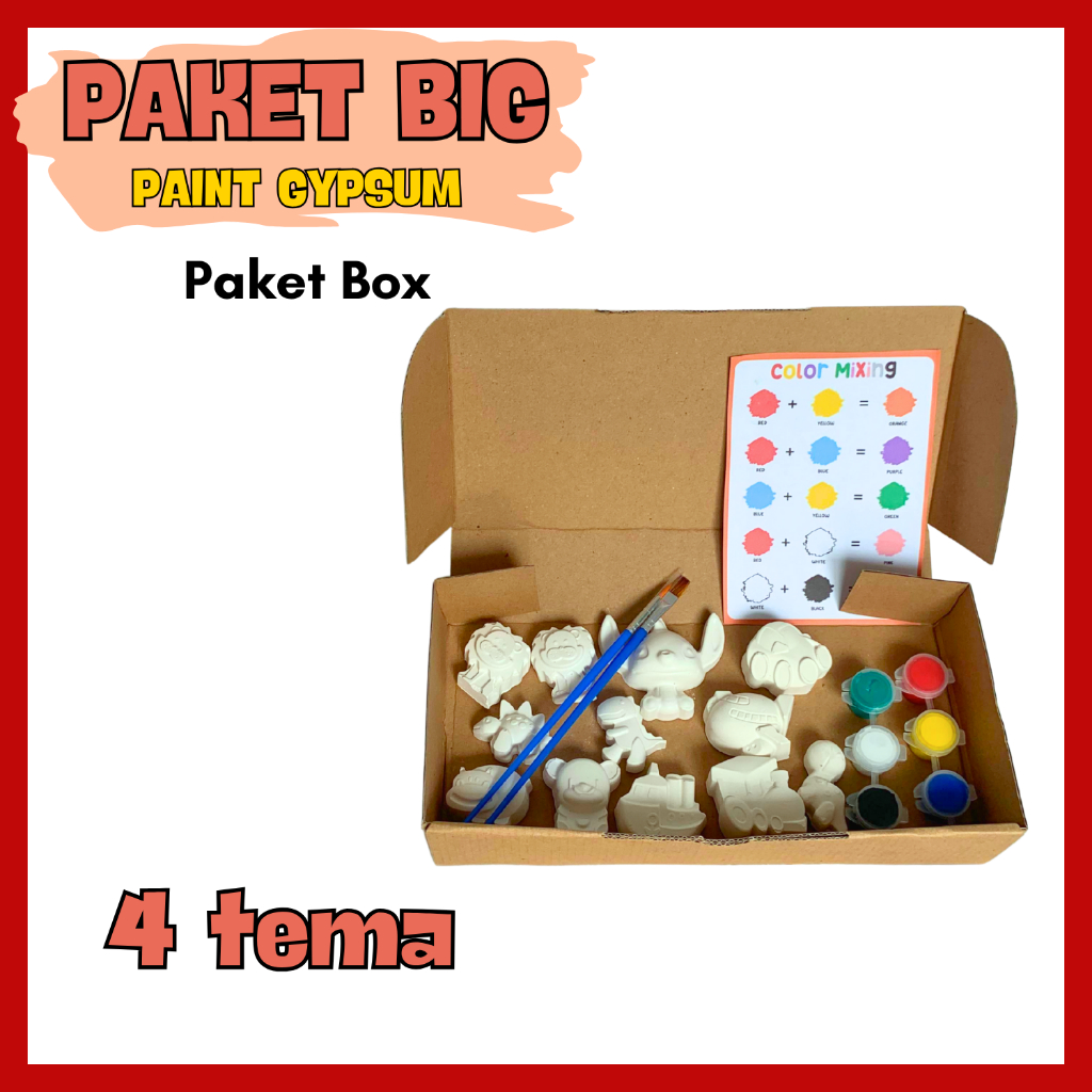 

Paket Lukis Gypsum Set Melukis Anak Lengkap Big DIY Mainan Mewarnai Patung Gypsum bonus Box + Cat Air Acrylic Watercolor Paint Coloring /Cinnamon Roll / Hampers Ultah / Souvenir Uang Tahun Ready Stok