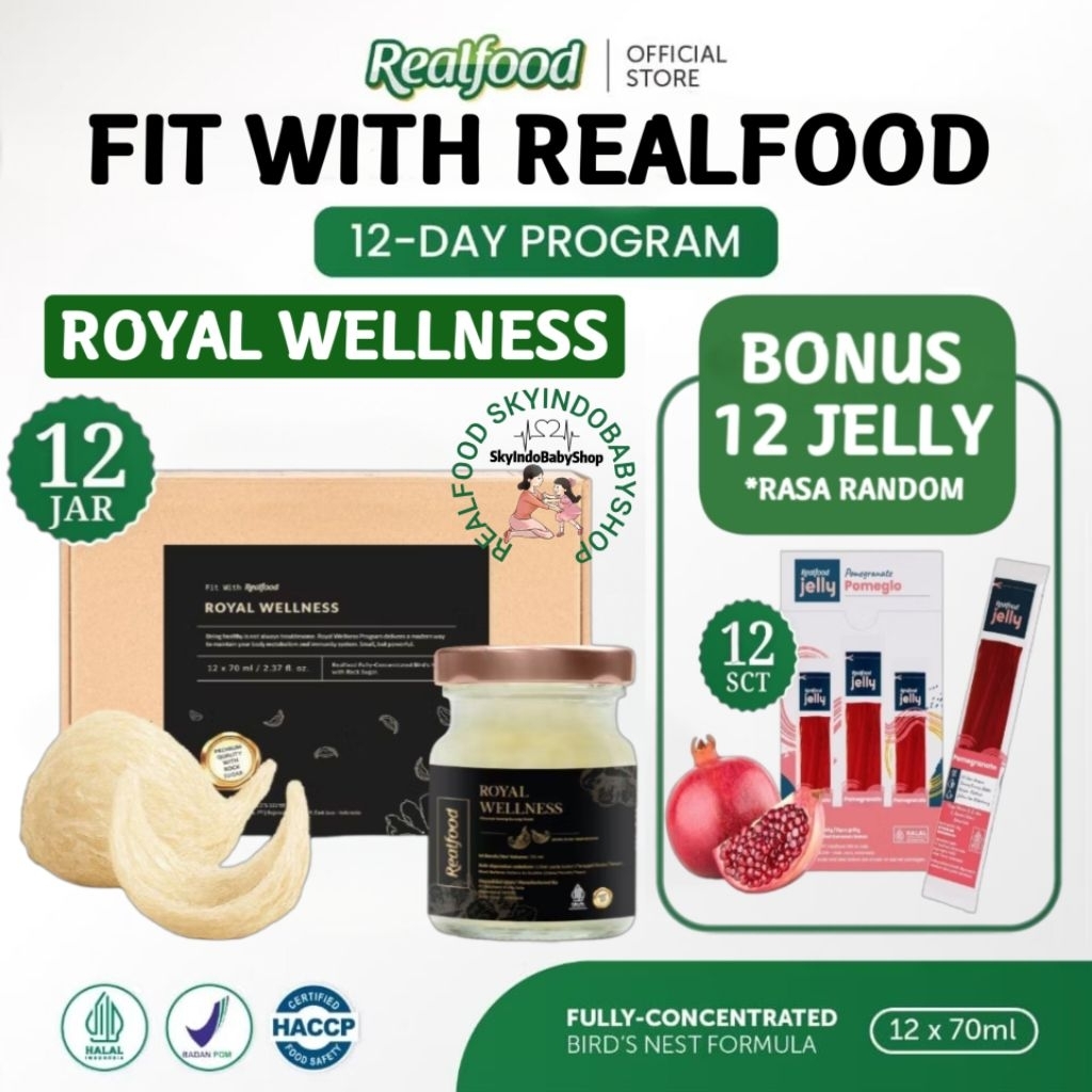 

Realfood Royal Wellness 6 Botol & 12 Botol Bonus Jelly ( Minuman Sarang Burung Walet ) RSIBS