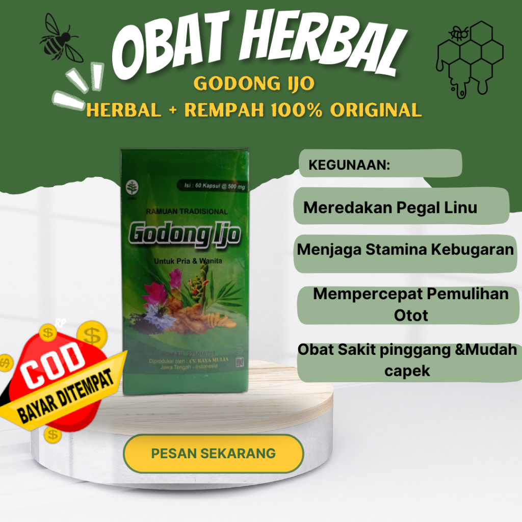 

Herbal godong Ijo Meredakan Pegel Linu Dan Nyesri Sendi Godong Ijo BPOM melanycarkan peredaran Darah