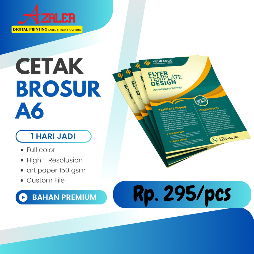 

CETAK BROSUR A6 TERMURAH || FULL COLOR || CUSTOM BROSUR