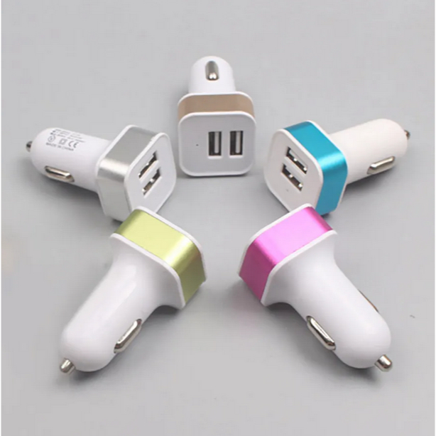 Adaptor Charger Cas HP Handphone Mobil USB 2 Port Universal High Quality