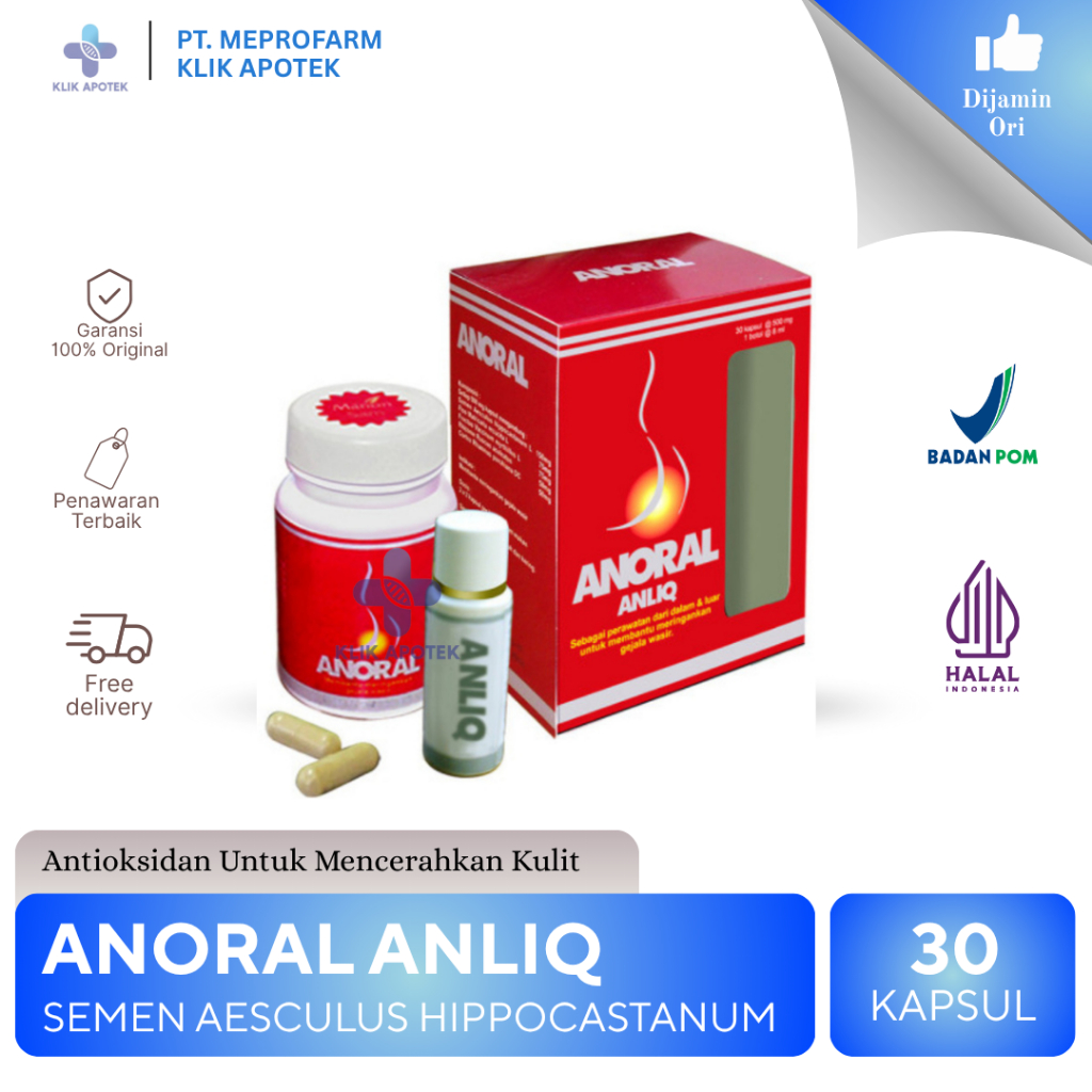 ANORAL KAPSUL 30'S + ANLIQ 8 ML | OBAT WASIR, AMBEIEN, AMBEYEN / OBAT AMBEYEN