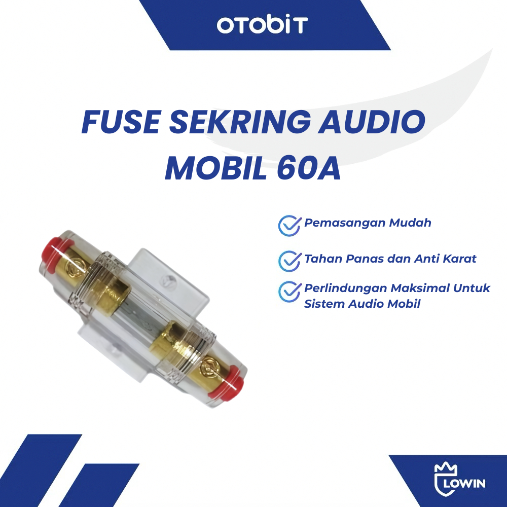 Fuse Sekring Audio Mobil 60 Ampere / Sekring Inline Car Audio Fuse 60A Gold Plated