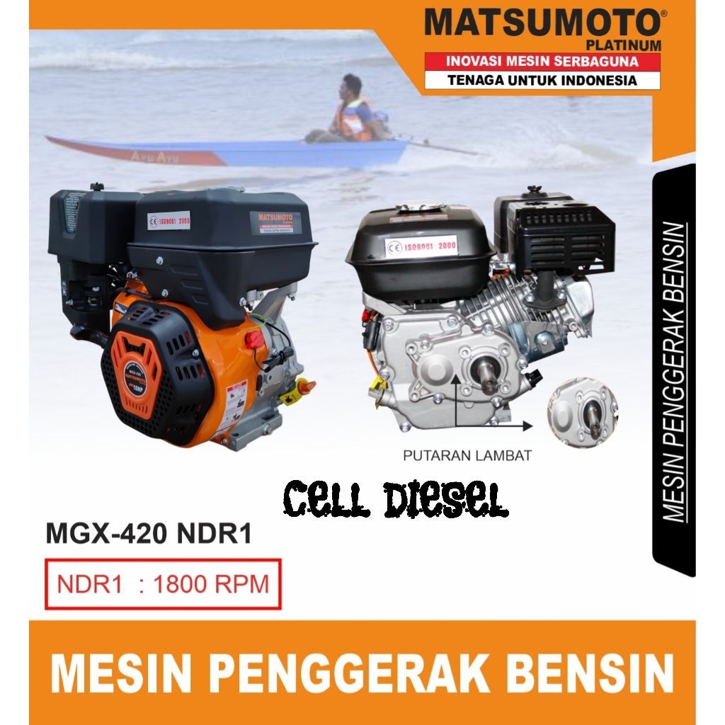Mesin Penggerak Bensin MATSUMOTO MGX 420 NDR1 / 18 HP Putaran Lambat