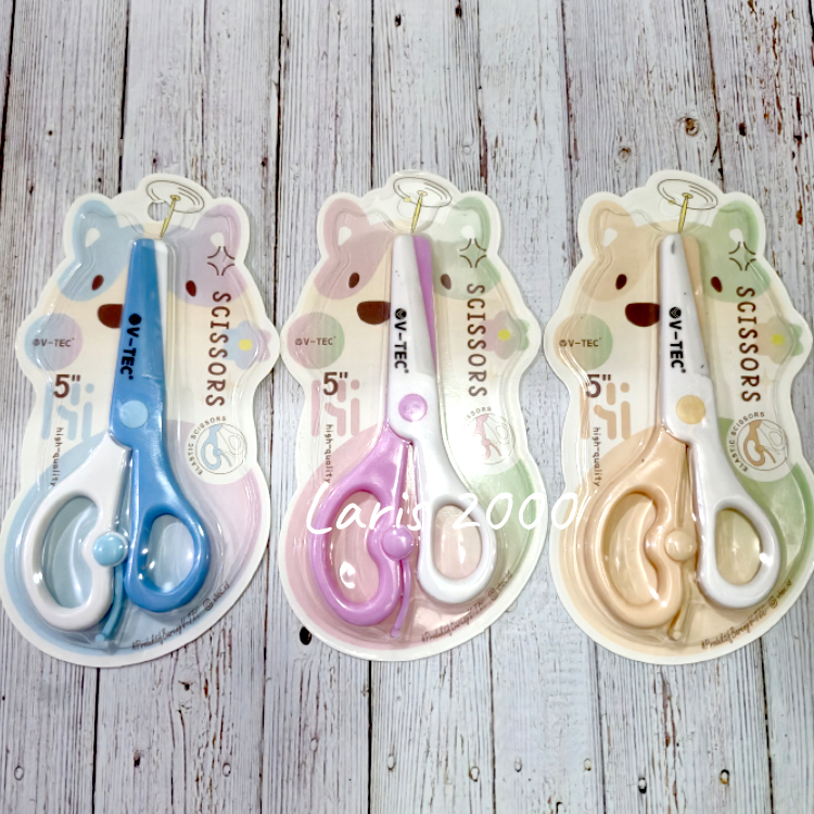 

Gunting Anak Plastik bisa untuk kertas aman anak safety Vtec 9007