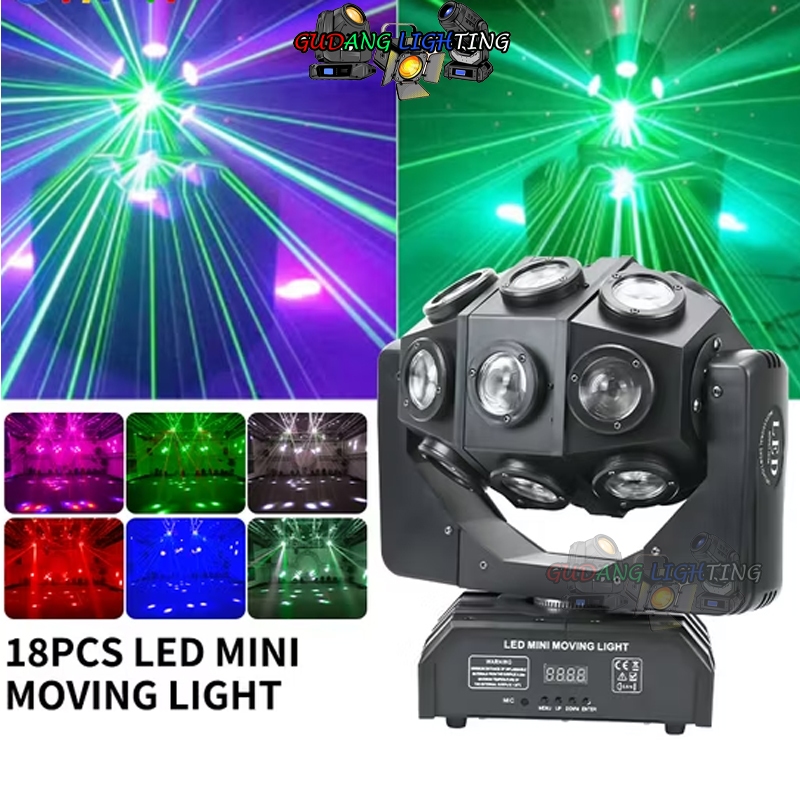 Moving head / moving ball 18 Pcs LED Rotating Beam LED  Moving Head Light Stage Light