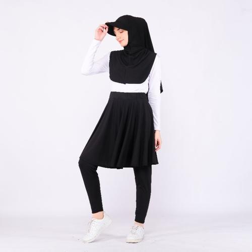 AirFit • Setelan Sport Muslimah 3-in-1 • Rok Legging, Hijab Instan, Topi & Manset Olahraga Wanita Sy
