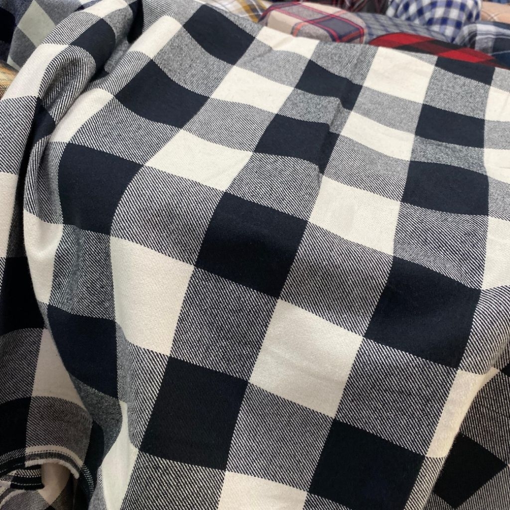 kain katun flanel UNIQLO kain katun flanel Kotak-kotak meteran harga per 0,5 meter