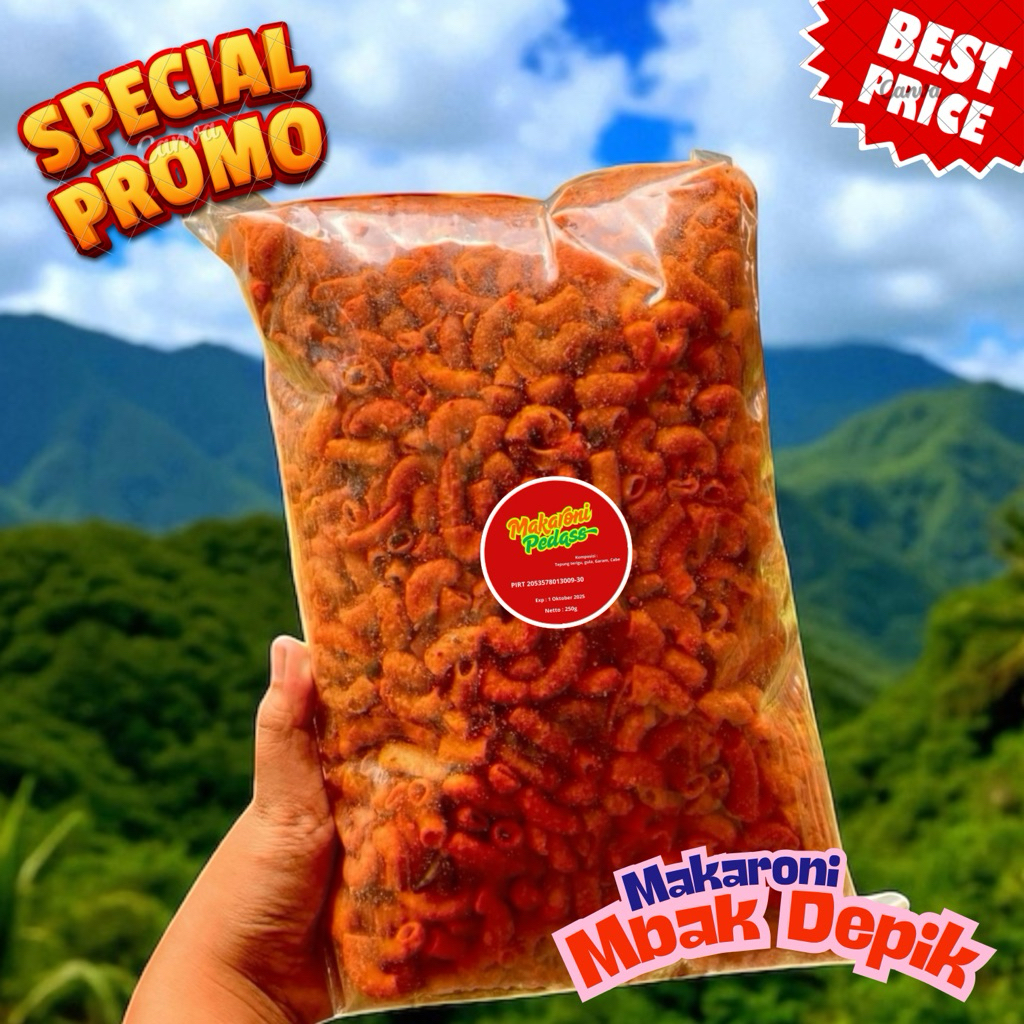 

Makaroni Pedas 1/4kg Extra Isi – Camilan Gurih Pedas