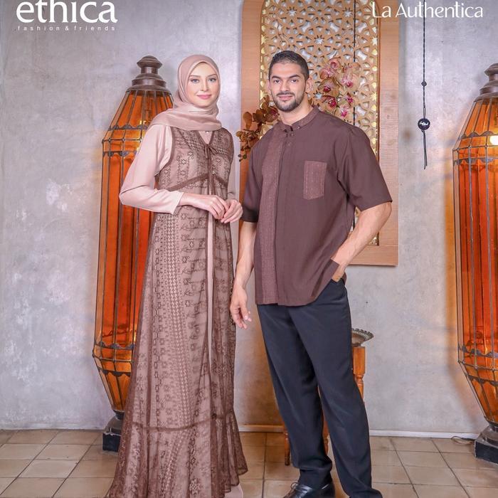 ETHICA Couple Elfa 161 Fair Brown - Fashion Muslim Pakaian Set Couple Keluarga Muslim Kahfi 246 Fair