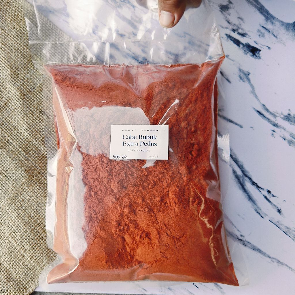 

Cabai Bubuk Extra Hot Pedas level 50