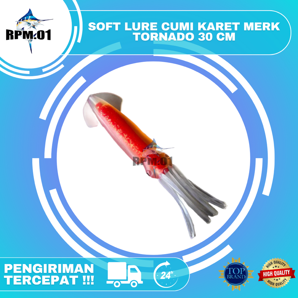 SOFT LURE CUMI KARET MERK TORNADO | UMPAN PANCING CUMI UKURAN 30 CM