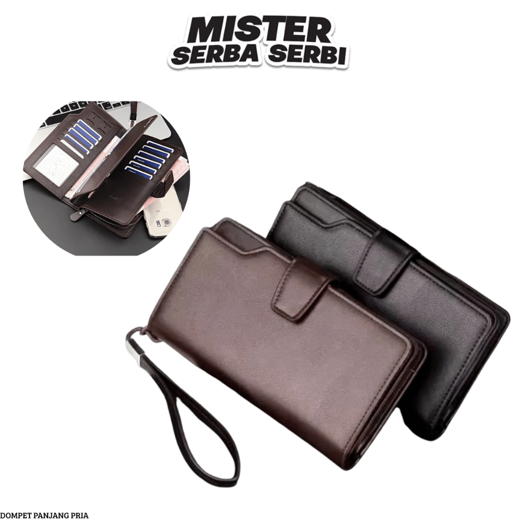 MSS DOMPET PANJANG PRIA DP03 DOMPET PRIA KULIT RESLETING DOMPET LIPAT PRIA KAPASITAS BESAR FREE TALI