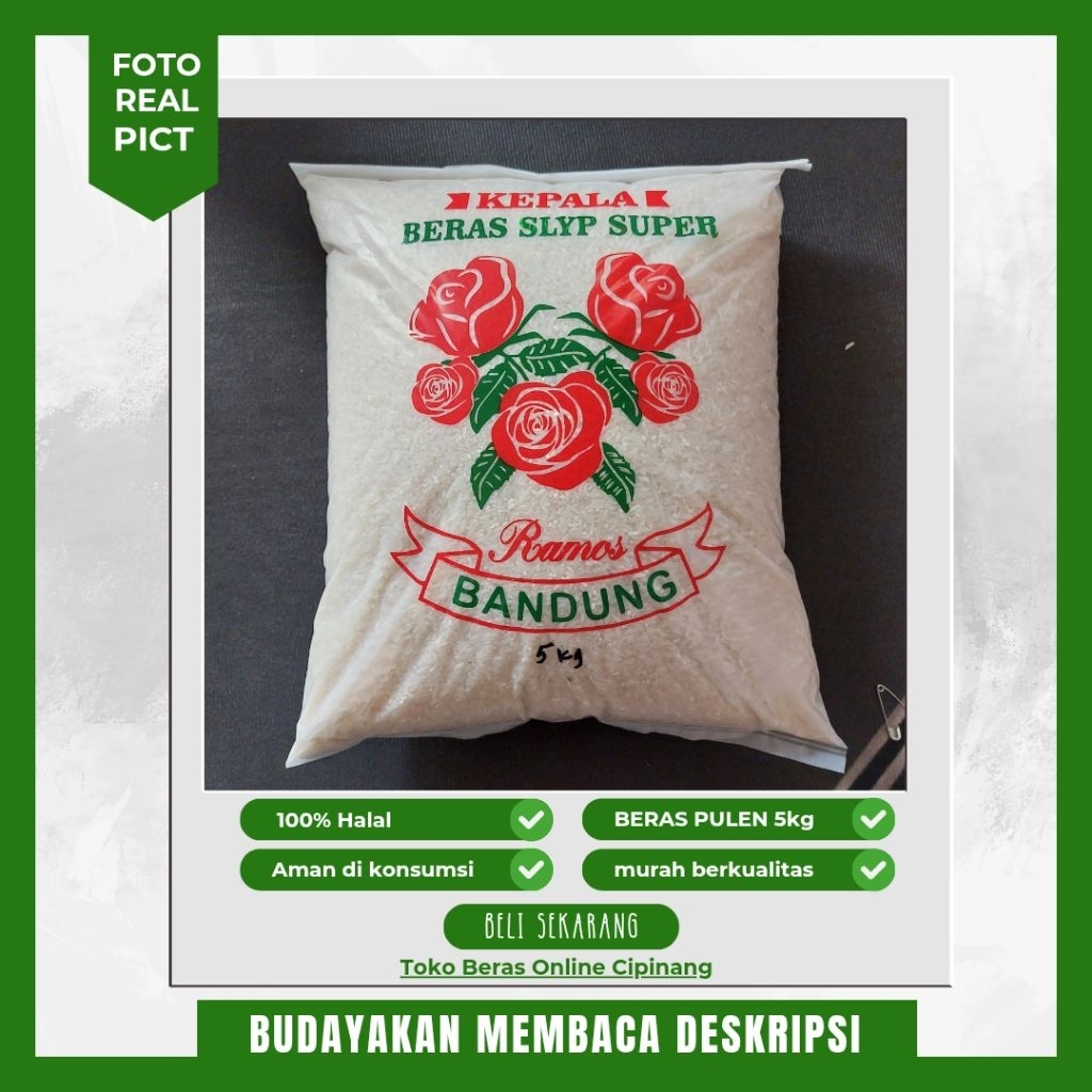 

beras pulen 5kg kemasan ramos bandung