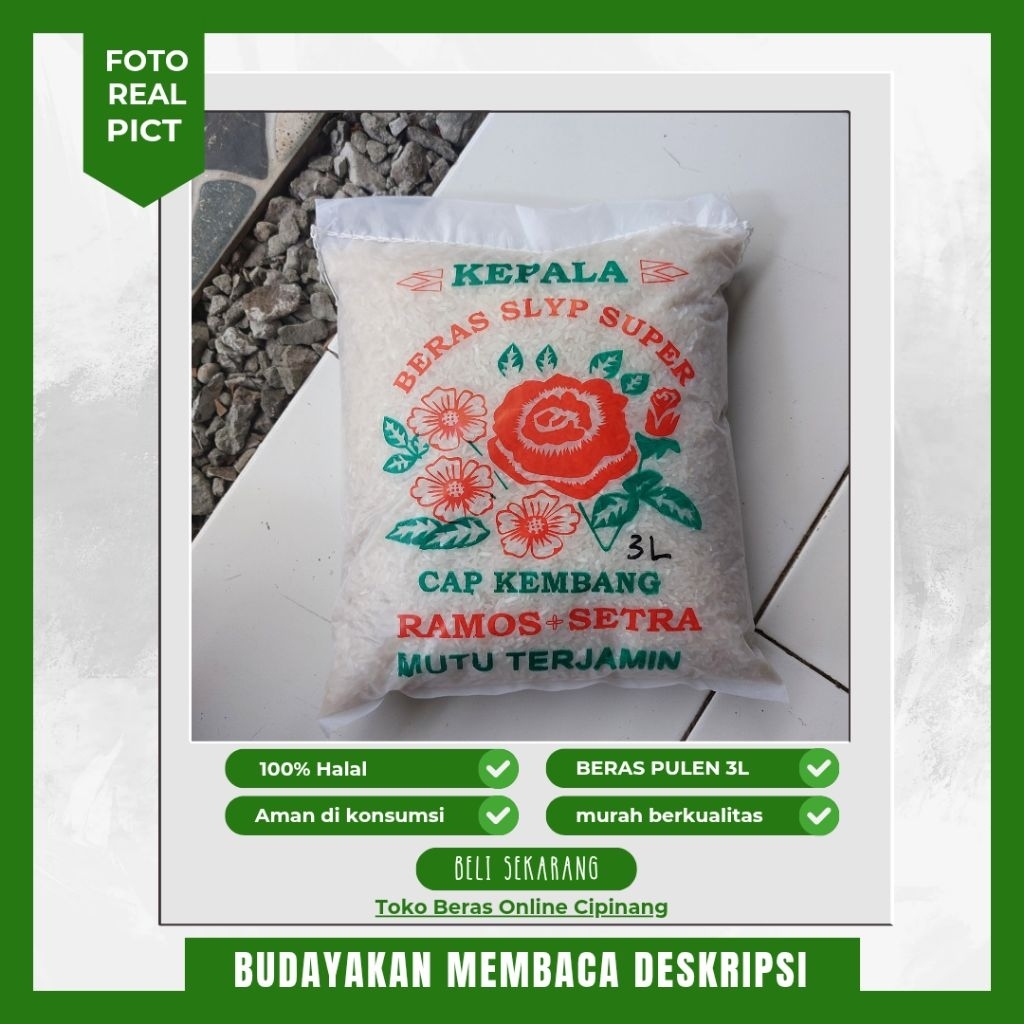 

beras pulen kemasan RAMOS MUTU TERJAMIN 3-6 Liter Khusus instant
