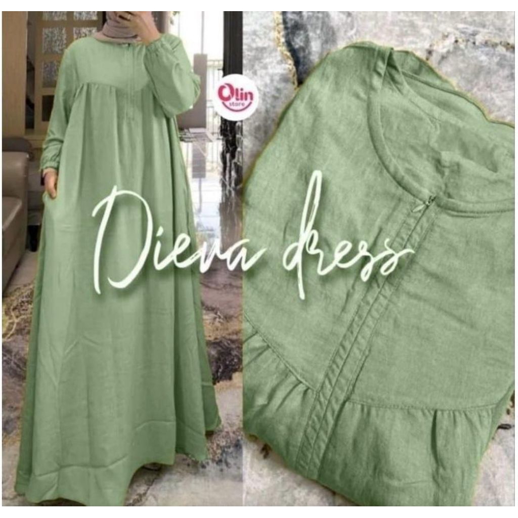 ORIGINAL DIERA DRESS -GAMIS DIERA CRINGKLE AIR FLOW-GAMIS WANITA KEKINIAN //GAMIS CRINGKLE AIR FLOW