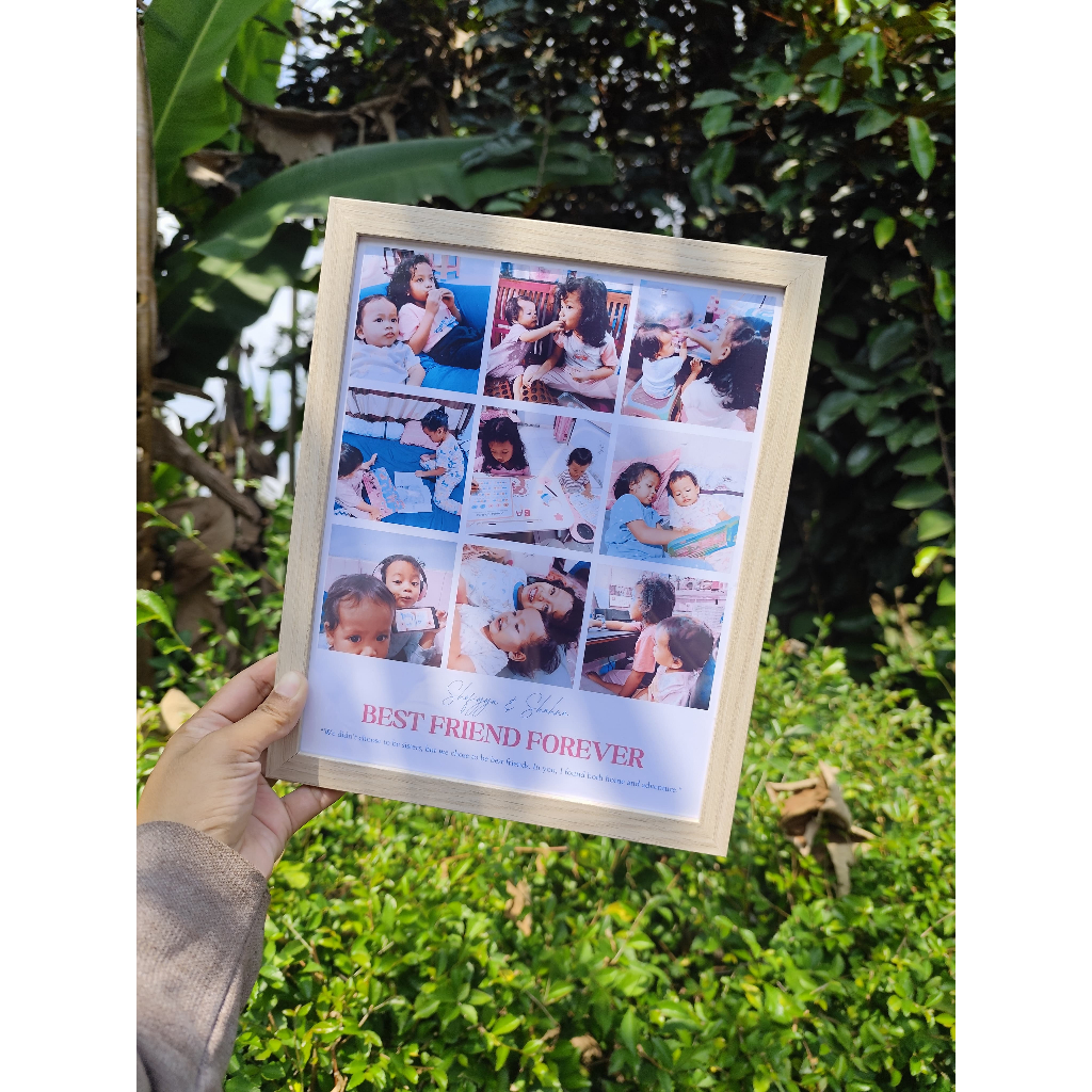 Cetak Foto Custom Frame 2D Kado Unik Photo Frame 8R Scrapframe 2D ukuran 20x25 cm Kolase Foto Cetak
