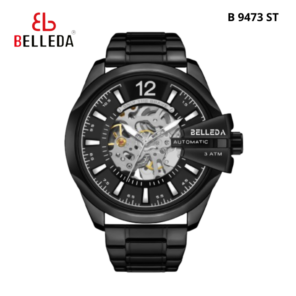 Jam Tangan Pria BELLEDA  9473 Stainless Anti Air Mesin Mekanik Automatic Fashion Watches Original