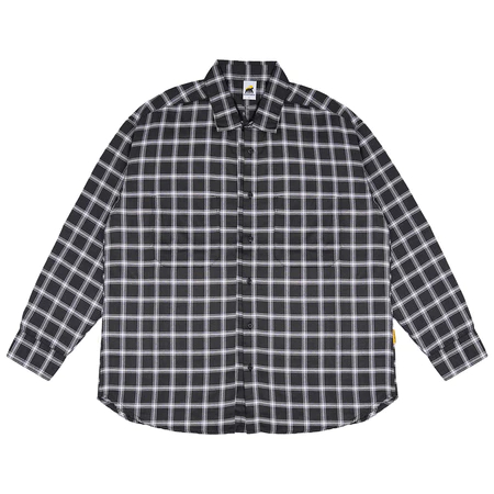 House of Smith Bdg Kemeja Flanel Oversize Pria - Double Pocket Oversized Flannel Black White - Flann