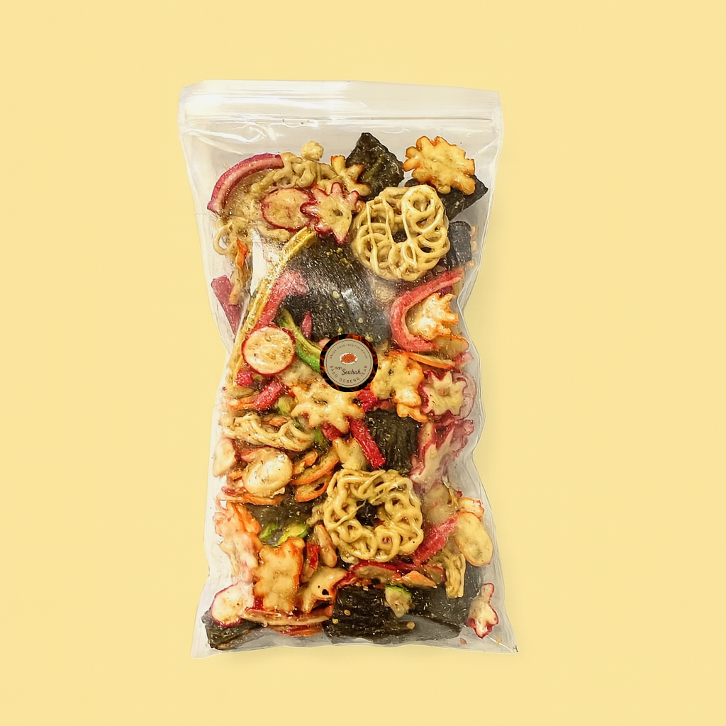 

Kerupuk Seblak Campur Bumbu Kacang Original 250gr Camilan Krupuk Mix Lotek